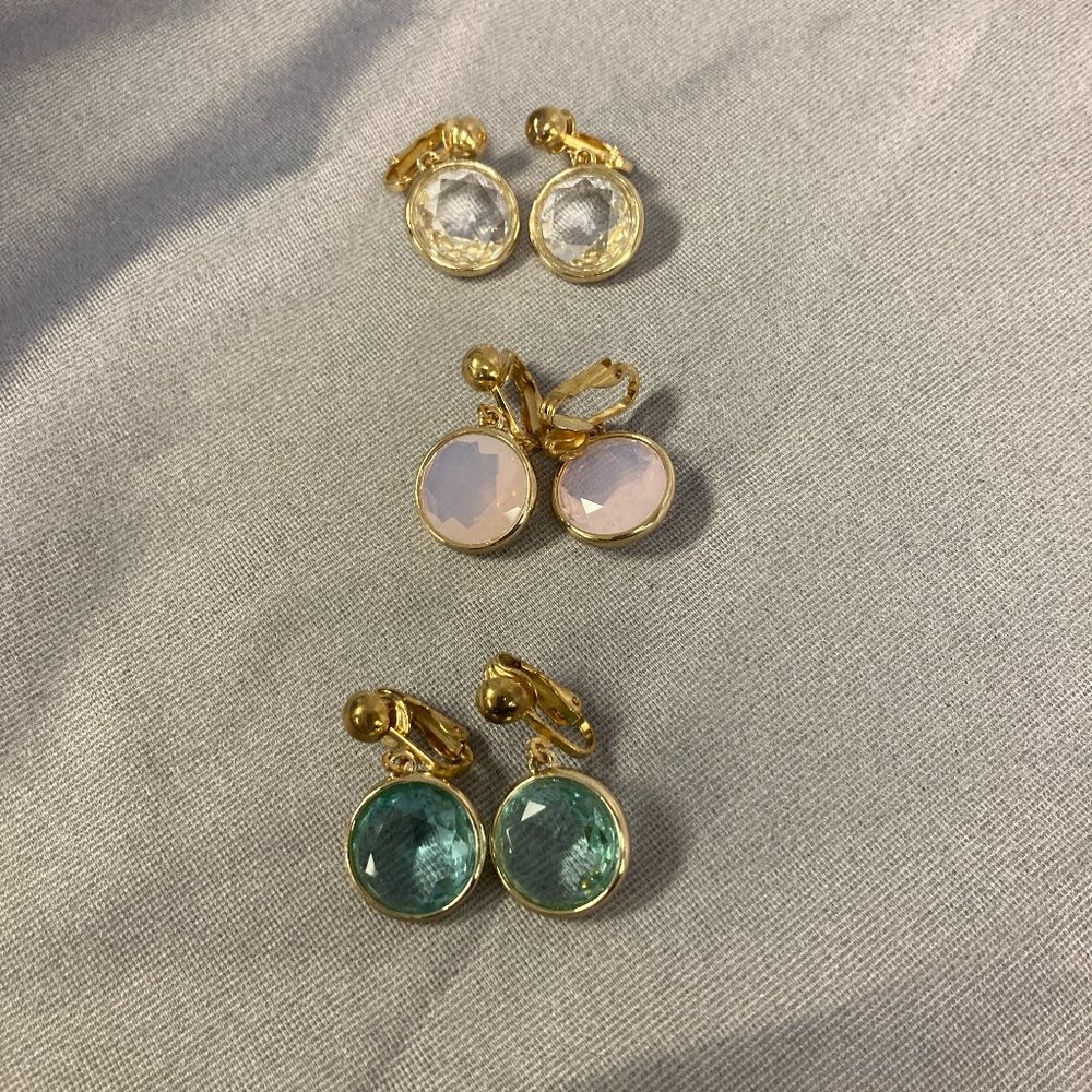 Joan Rivers 2018 Classic Collection Set of 3 Bezal Crystal Leverback Earrings